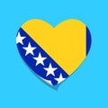 I love Bosnia and Herzegovina flag heart Royalty Free Stock Photo