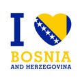 I Love Bosnia and Herzegovina with heart flag shape Vector Royalty Free Stock Photo