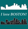 I love Boston! city silhouette