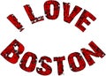 I love Boston text sign illustration