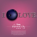 I love bowling. Happy Valentines Day Royalty Free Stock Photo