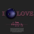 I love bowling. Happy Valentines Day Royalty Free Stock Photo