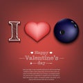 I love bowling. Happy Valentines Day Royalty Free Stock Photo