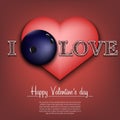 I love bowling. Happy Valentines Day Royalty Free Stock Photo