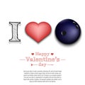 I love bowling. Happy Valentines Day Royalty Free Stock Photo