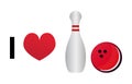 I love bowling vector icon Royalty Free Stock Photo