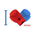 I love boxing. Symbol of heart of boxing gloves. Vector illustr Royalty Free Stock Photo