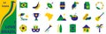I Love Brazil icon set 21 bright symbols of Brazil Royalty Free Stock Photo