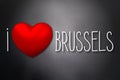 I love Brussels - heart shape, black background Royalty Free Stock Photo