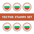 I Love Bulgaria vector stamps set.