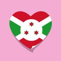 I love Burundi flag heart