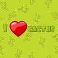 I love cactus Royalty Free Stock Photo