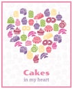 I love cakes. Baking heart shaped sign