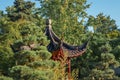 Chinese/Japanese Garden Hidden Temple Roof Royalty Free Stock Photo