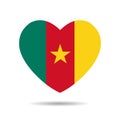 I love Cameroon. Cameroon flag heart vector illustration isolated on white background