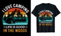 I love Camping T-shirt Design Illustration