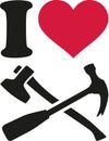 I love carpenter tools Royalty Free Stock Photo