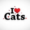 I Love Cats icon. Royalty Free Stock Photo