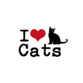 I love cats vector illustration.