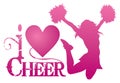 I Love Cheer With Jumping Cheerleader Royalty Free Stock Photo