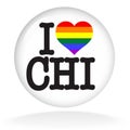 I love Chicago Button Logo Gay Heart