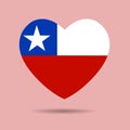 I love Chile. Chile flag heart vector illustration