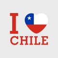 I Love Chile with heart flag shape Vector