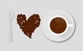 I love coffee illustration consists of a cup spoon and Coffee beans Royalty Free Stock Photo