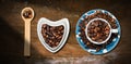 I Love Coffee - Spoon - Heart - Cup Royalty Free Stock Photo