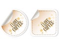 I love coffee stickers set Royalty Free Stock Photo