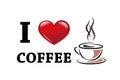 I love coffee typography with red heart and coffee cup Royalty Free Stock Photo
