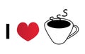 I love coffee vector icon
