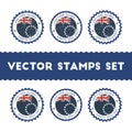 I Love Cook Islands vector stamps set.