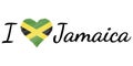 I love country Jamaica text heart Doodle, vector calligraphic text, I love Jamaica flag heart patriot jm