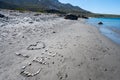 I love Crete written on sandy beach in Crete, Greece Royalty Free Stock Photo