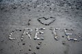 I love Crete written on sandy beach in Crete, Greece Royalty Free Stock Photo