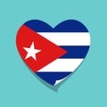 I love Cuba flag heart