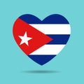 I love Cuba. Cuba flag heart vector illustration