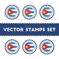 I Love Cuba vector stamps set.