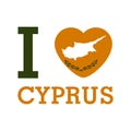 I Love Cyprus with heart flag shape Vector