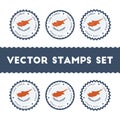 I Love Cyprus vector stamps set.