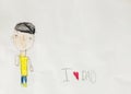 I love dad - kid write card