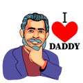 i love daddy with finger symbol vector character