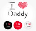 I love daddy illustration of heart and stickers