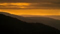 Amber tones during a sunset over the Black Forest Royalty Free Stock Photo