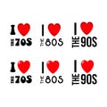 I love different decades icons Royalty Free Stock Photo