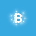 I love Digital bitcoins symbol with light effect on transparent backgraund.