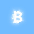 I love Digital bitcoins symbol with light effect on transparent backgraund.