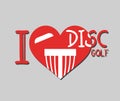 I love disc golf symbol Royalty Free Stock Photo