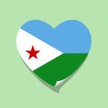 I love Djibouti flag heart